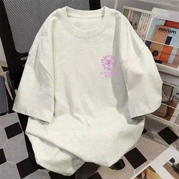 重磅純棉韓版潮牌五角星印花短袖T恤男女夏季ins休閒寬鬆帥氣上衣