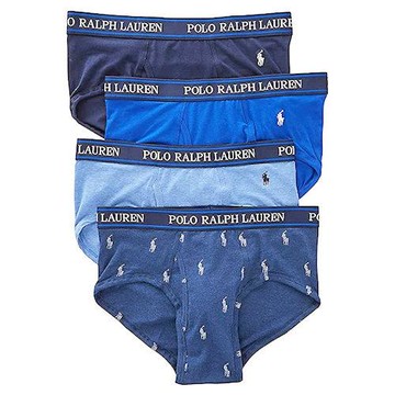 【Ralph Lauren】2022男魅力馬球藍色系三角內著混搭4件組