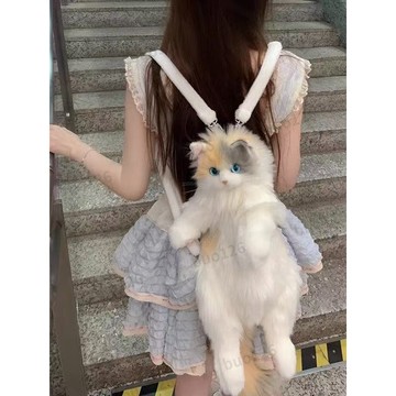 【臺灣有貨】仿真布偶貓咪背包 玩偶公仔背包 毛絨雙肩 可調節玩具背包 生日禮物 仿真佈偶貓 背包 貓咪毛絨玩偶 毛絨背包