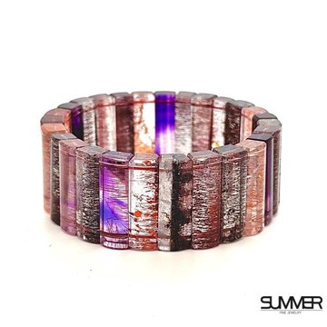 買1送2【SUMMER寶石】收藏級滿礦彩超七手排88.8g (25mm)買就送插座鹽燈+電動攪拌咖啡杯