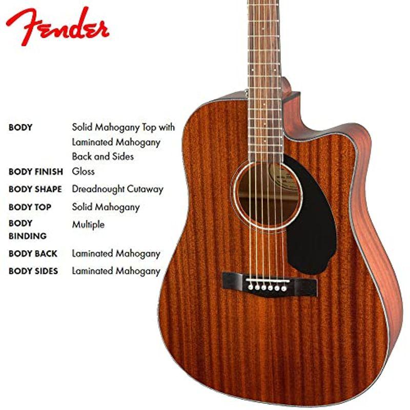 Fender エレキアコースティックギター CD-60SCE All Mahogany, Natural ソフトケース付属 ドレッドノート