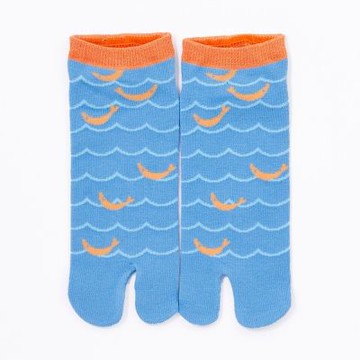TABI-JI奈良足袋襪(分趾襪)-踝襪(25-27公分)-小魚(淺藍/藍)