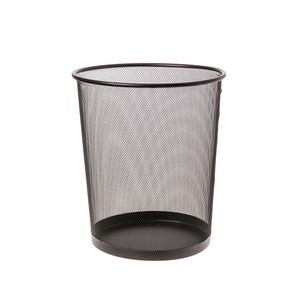 鐵網圓形垃圾桶黑色15L