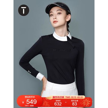 T/歐巡賽高爾夫服裝女長袖T恤春季新彈力翻領POLO衫 EF232PC052