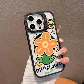 發財太陽花適用蘋果17/16promax手機殼iPhone15plus磁吸殼14pro亞克力13鏡頭支架12防摔11硬殼