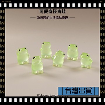 🔥台灣出貨🔥可開發票✅【大同小藝】微景觀 創意可愛 夜光 奇怪青蛙裝 公仔 配件 樹脂工藝品 車載 案頭小擺件