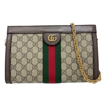 GUCCI 古馳 棕色 GG Supreme帆布 Ophidia 肩背包 503877 【二手名牌BRAND OFF】