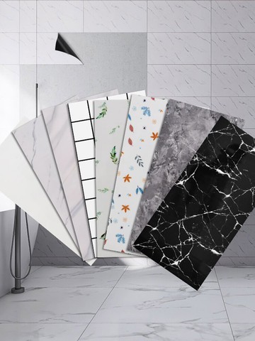 墻面翻新提亮仿瓷磚墻貼墻紙廚房衛生間臥室裝飾防水亮面貼紙自粘