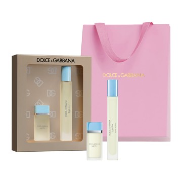 【Dolce & Gabbana】淺藍女性淡香水10ml 燦金香氛禮盒(摯愛香氛系列)(女性生日送禮首選)