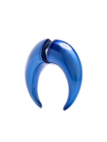 Marine Serre - Shamanic Moon-shaped single earring - women - Recycled Tin - One Size - Blue