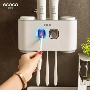 尚品閣全自動擠牙膏器套裝陡音牙刷架牙膏擠壓神器牙膏牙刷置物架