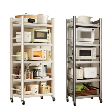 【慢慢家居】五層50寬-全碳鋼超耐重廚房可移動電器架置物架(W50xD40.5xH155cm)