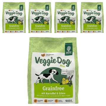 GREEN PETFOOD 綠自然 機能素食 無穀低敏成犬飼料  馬鈴薯 + 豌豆  900g  5包