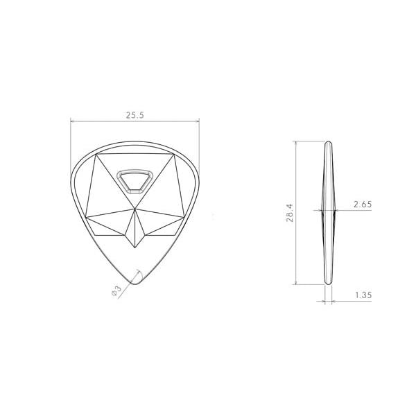 ROMBO（ロンボ） ピック・ティアドロップ Diamond Pick h-yellow 2mm