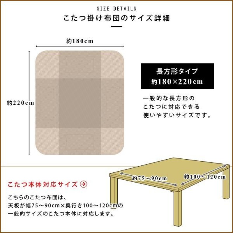 こたつ布団 長方形 こたつ掛け布団 省スペース 洗える コタツ布団