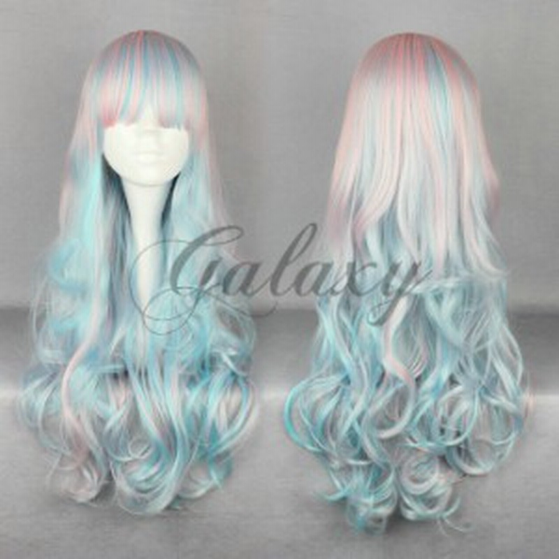 原宿ガール 可愛い ロリータ ブルー混色 グラデーション 巻き髪 コスプレウィッグ Wig 431a 通販 Lineポイント最大3 0 Get Lineショッピング