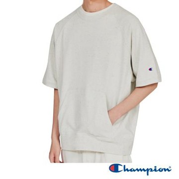 Champion 官方直營 男款 CASUAL 口袋連肩短袖衛衣-白色(C3-B012-020)