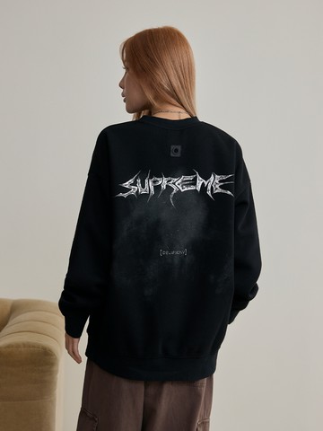 潮流煙霧文字排版大學T