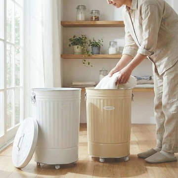 不鏽鋼多功能收納桶（附輪） 42L(送垃圾袋環) 附輪42L 綠色