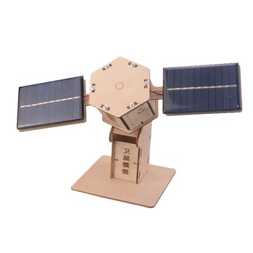 「探夢科學小實驗」STEAM科教 DIY手工製作 宇宙航空人造衛星太陽能木質物理科技小製作玩具