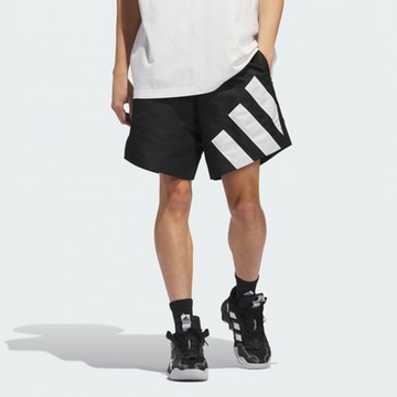 adidas 愛迪達 短褲 男款 運動褲 三葉草 AE FOUN SHORT 黑白 IU2817