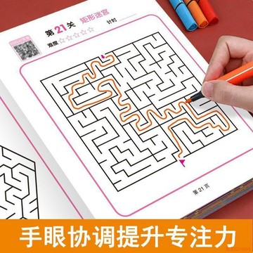 桃園出貨✨走迷宮遊戲幼兒童小學生趣味迷宮專注力入門高級挑戰篇
