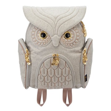 Morn Creations 經典貓頭鷹後背包M號-淺灰