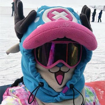 滑雪頭盔帽頭套卡通面罩護臉保暖單板雙板雙層保暖防風圍脖雪盔帽