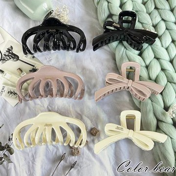 【卡樂熊】韓版亮面立體大髮量造型抓夾/鯊魚夾(三色)