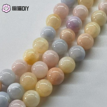 懶貓DIY💖 糖果色米黃玉散珠diy手作編織材料圓珠手鍊飾品水晶瑪瑙串珠配件 手作材料 DIY配件 手作輔材