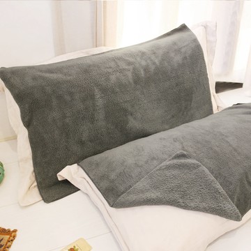 Yenzch 珊瑚絨枕頭巾(2入) 70*50cm 知性灰 RM-90007-6 台灣製