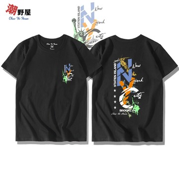 潮野屋 紐約之都 NYC 自由女神 T恤 短袖上衣 衣服 潮T 短T 潮流 街頭 創意 可愛 WTD-1277