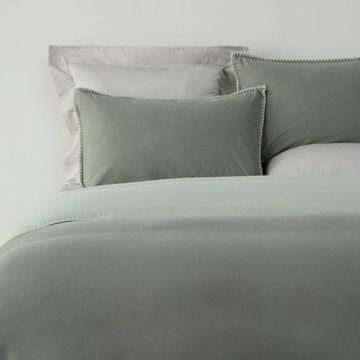 (組)艾禮思山形繡200織水洗棉床被四件組加大雙人 綠