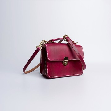 【切線派】杜勒斯手工真皮小公文包女包单肩斜挎包小方包手拿包