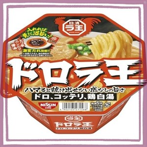 日清食品 日清ドロラ王 ドロ、コッテリ、鶏白湯 [ピリ辛ニンニク醤油たれ付] 130G ×12個