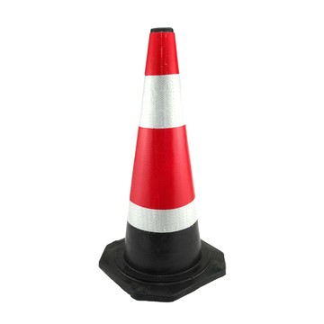 其它工具 630-BRW6502.8 黑紅白三角錐 反光錐 路錐警示錐 橡膠路椎 可回彈立柱 禁止停車 施工圍欄 黑色交通椎