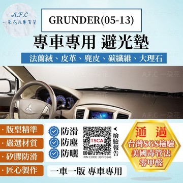 【A.F.C 一朵花】MITSUBISHI 三菱 GRUNDER(05-13) 法蘭絨 麂皮 碳纖維 超纖皮革 避光墊