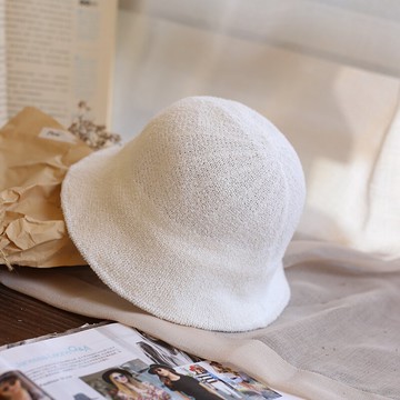 韓版隨意折疊黑色白色亞麻漁夫帽韓國潮出游簡約遮陽帽森女禮帽1入