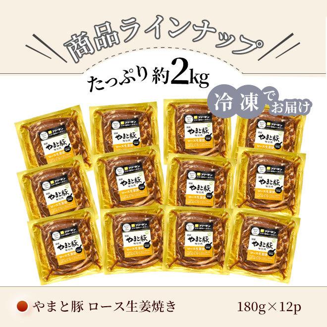 やまと豚 ロース 生姜焼 (2.1kg) 12P セット NS-BJ [冷凍] お歳暮 御歳暮 2023 内祝い 食品 食べ物 ギフト 生姜焼き 豚肉 取り寄せ お取り寄せグルメ