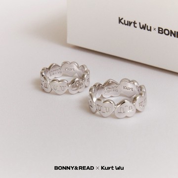 【BONNY&READ飾品】[Kurt聯名] 愛心Emoji戒指 / 3 size |  Kurt Wu 插畫家聯名 厭世愛心 戒指 中性飾品