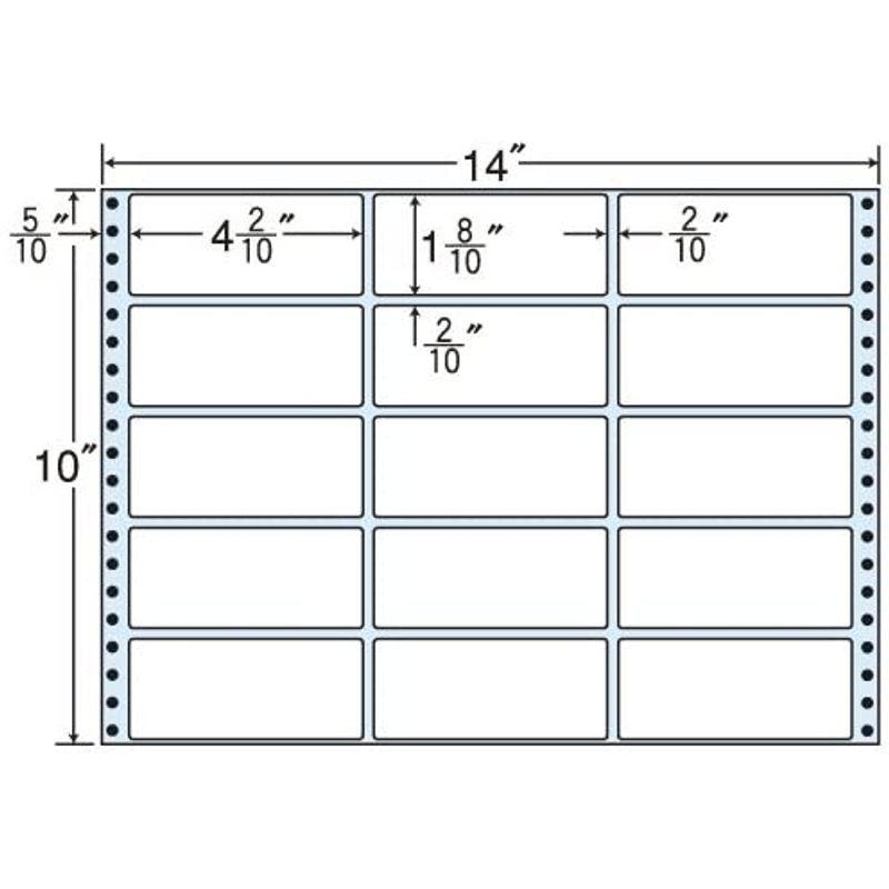 東洋印刷 タックフォームラベル 14インチ ×10インチ 15面付(1ケース500折) MX14E