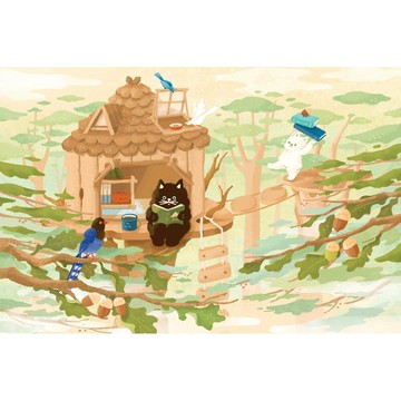 P2 - OAO-閱讀系列-森林樹屋款 204片明信片拼圖 24-048