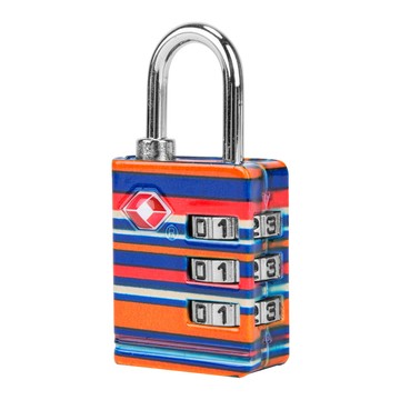 TRAVELON TSA三碼防盜密碼鎖  5.5 x 2.8 x 1.4cm  條紋