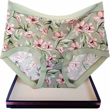 彩田花仙子內褲奶柔印花冰絲石墨烯三角褲青年中腰21536薄款速干