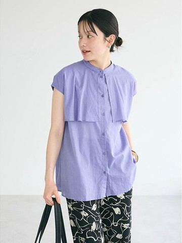 拼接荷葉摺邊棉質上衣(PA43L0A0200) - CRAFT STANDARD BOUTIQUE