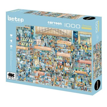 【拼圖貓】botop - 魚市 1000片正版拼圖 絲絨觸感黑卡 10410