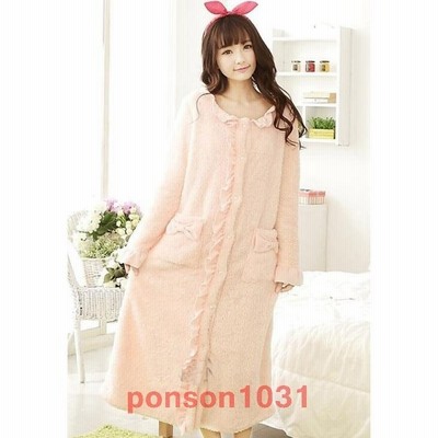 韓国ふわふわ厚手ワンピースパジャマ お姫系ネグリジェ 秋冬カジュアルロングルームウエア 着ぐるみ 可愛い寝巻き ゆったり部屋着 ナイトガウン 通販 Lineポイント最大get Lineショッピング
