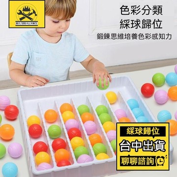 趣味桌遊繽紛綵球歸位玩具🔥台中出貨🔥【築造者聯盟】可開發票✅思維顏色認知分類 遊戲兒童親子互動益智 顏色配對 訓練專注力