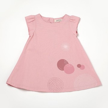 PIPPY天絲棉麻圓領洋裝 粉 下折扣