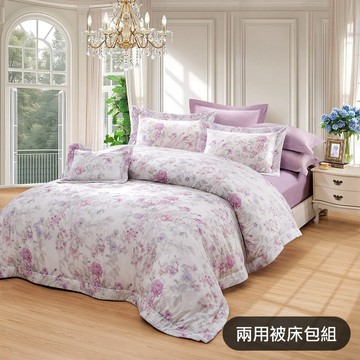 【GLORY】璀璨 涼感膠原蛋白100支天絲 兩用被床包組（含午安枕）